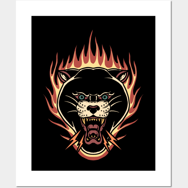 burning panther tattoo Wall Art by donipacoceng